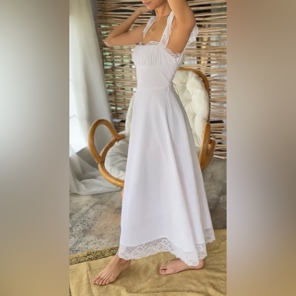 White bridgerton st. Linen dress. Well made high quality - Picture 5 of 8